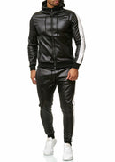 Leather Hooded Tracksuit