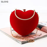 Red Heart Golden Velvet Clutch