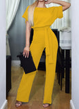 Long Tied  Belt Romper