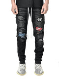 Grid Patchwork Jeans