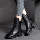 Lace Up Zipper Boots
