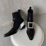 Leather gold buckle boots - For you and all