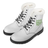 White  Fur Leather Boot