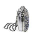 Luxury Blue Crystal Chain Clutch