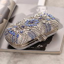 Luxury Blue Crystal Chain Clutch