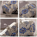 Luxury Blue Crystal Chain Clutch