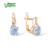 Diamond Blue Topaz Earrings