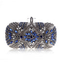 Luxury Blue Crystal Chain Clutch