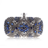Luxury Blue Crystal Chain Clutch