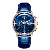 Blue Dial Multi Function Mechanical Wristwatch