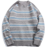 Striped Style Round Neck Sweater
