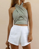 Criss Cross Halter Tank Top