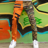Straight Orange And Camo Jeans