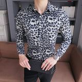 Slim Fit Leopard Dress Shirt