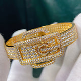 Crystal Zircon Belt Bangle Bracelet