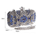 Luxury Blue Crystal Chain Clutch