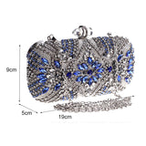 Luxury Blue Crystal Chain Clutch
