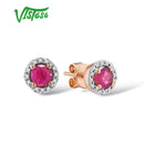 Genuine 14K Sapphire Ruby Stud Earrings