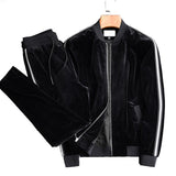 Velvet Silver Side Striped Tracksuits