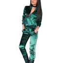 striped zipper sweat suit - For you and all
