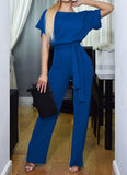 Long Tied  Belt Romper