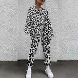 Leopard Casual Sweat Suit