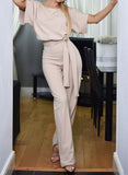 Long Tied  Belt Romper