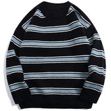 Striped Style Round Neck Sweater