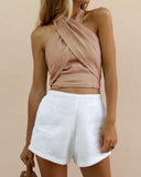 Criss Cross Halter Tank Top