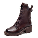 Lace Up Zipper Boots