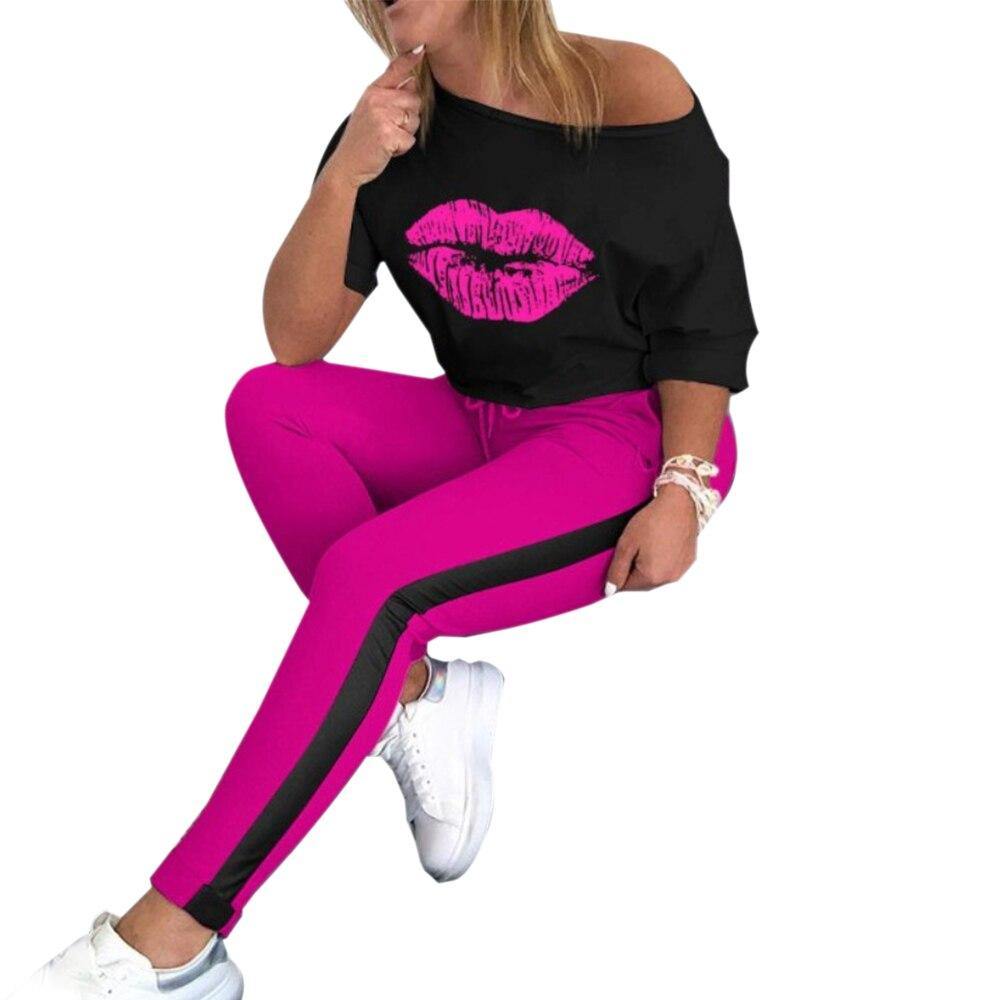 lip print sweatsuit - For you and all