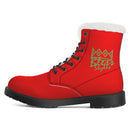 Red Fur Leather Boot