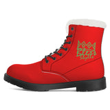Red Fur Leather Boot