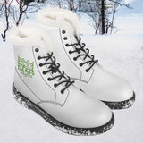 White  Fur Leather Boot