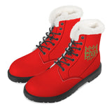 Red Fur Leather Boot