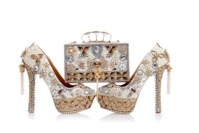 Luxury crystal high heels  with matching bag - For you and all