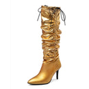 Stiletto leather knee high boots - For you and all