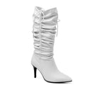 Stiletto leather knee high boots - For you and all