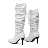 Stiletto leather knee high boots - For you and all