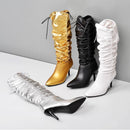 Stiletto leather knee high boots - For you and all