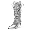 Stiletto leather knee high boots - For you and all
