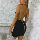 gold spaghetti strap backless dress - For you and all