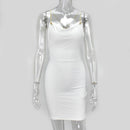 gold spaghetti strap backless dress - For you and all