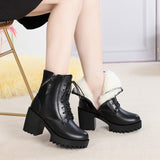 Genuine Leather Wool Boots