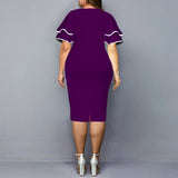 Plus Size Elegant Ruffled Dress