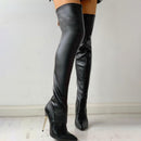 Thin Heel Pointed Toe Knee High Boots