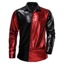 Glossy Split Color  Dress Shirt