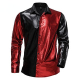 Glossy Split Color  Dress Shirt