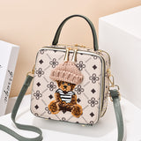 Retro Leather Teddy Bear Clutch