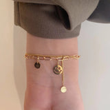 Double Layer Smiley18K Gold Bracelet